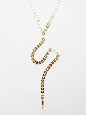 Lucky Star Spike Necklace CZ 14K Gold Plated Lariat